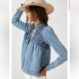 Pilcro Victorian V-Neck Blouse